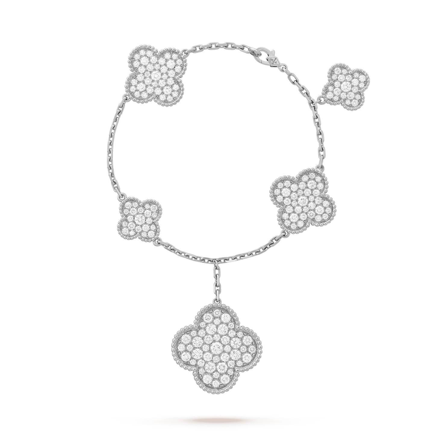 [vivabelle]CLOVER 6 MOTIFS SILVER DIAMOND BRACELET