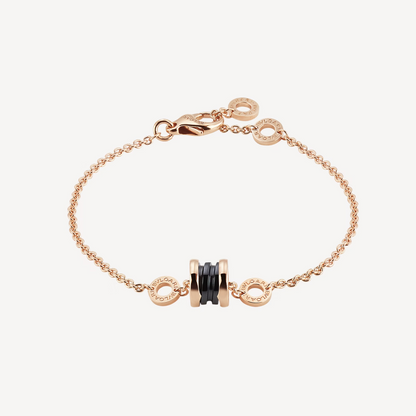 [vivabelle]ZERO 1 SOFT PINK GOLD AND BLACK CERAMIC BRACELET