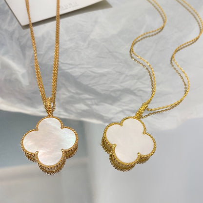 [vivabelle]CLOVER 25MM MOP LARGE PENDANT NECKLACE