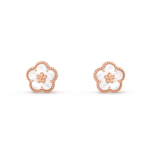 [vivabelle]LUCKY PINK GOLD WHITE MOP EARRINGS