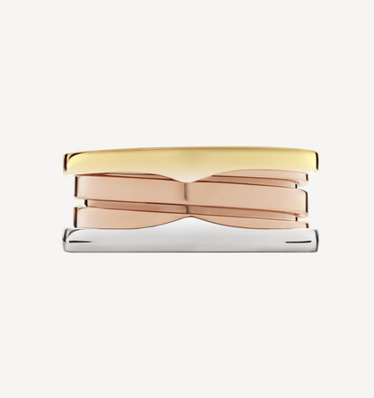 [vivabelle]ZERO 1 THREE-BAND ROSE WHITE AND YELLOW RING