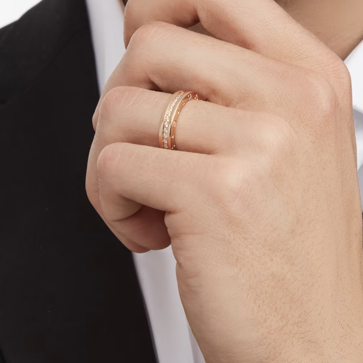 [vivabelle]ZERO 1 ONE-BAND PAVED DIAMONDS ON THE SPIRAL RING