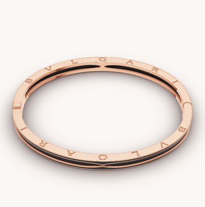 [vivabelle]ZERO 1 PINK GOLD WITH MATTE BLACK CERAMIC BRACELET