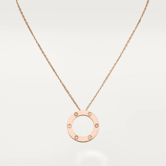 [vivabelle]LOVE NECKLACE 16MM 3 DIAMONDS