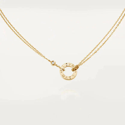 [vivabelle]LOVE NECKLACE 16MM 2 DIAMONDS