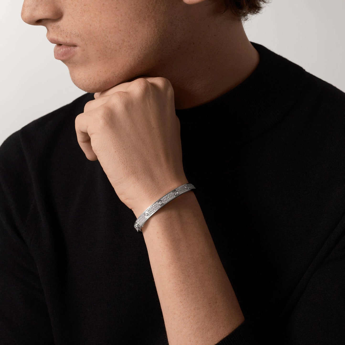 [vivabelle]LOVE BRACELET 6.1MM DIAMOND-PAVED 10 BIG DIAMONDS