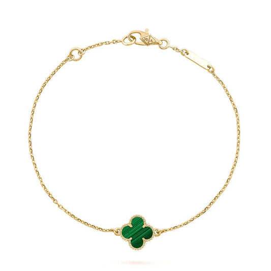 [vivabelle]CLOVER BRACELET MALACHITE 1 MOTIF