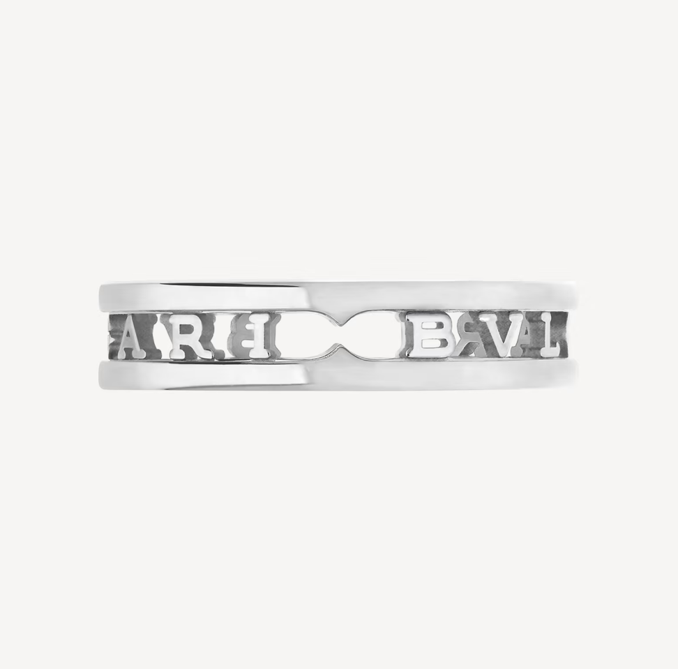 [vivabelle]ZERO 1 ONE-BAND WITH OPENWORK LOGO SPIRAL RING