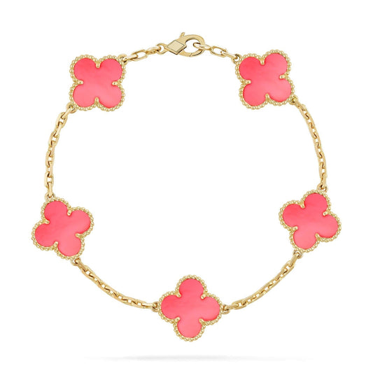 [vivabelle]CLOVER 5 PINK MOP BRACELET