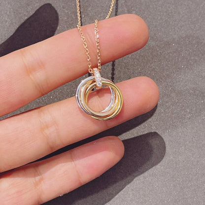 [vivabelle]TRINITY NECKLACE GOLD  DIAMONDS