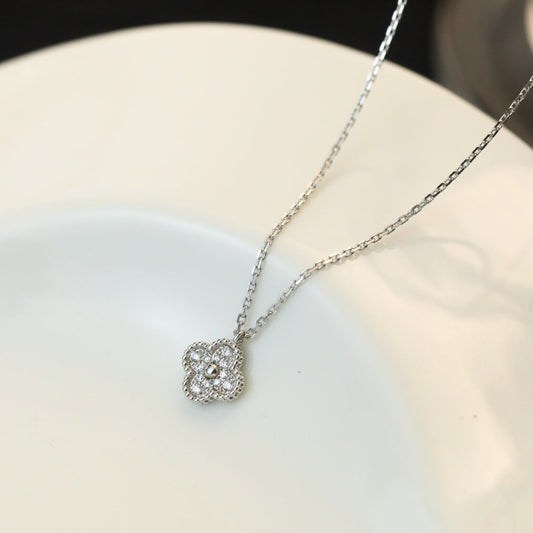 [vivabelle]CLOVER MINI 9.5MM PENDANT DIAMOND NECKLACE