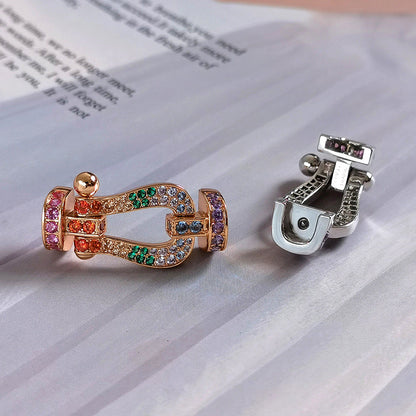 [vivabelle]FORCE LARGE HORSESHOE  COLORED DIAMOND BRACELET ROSE GOLD