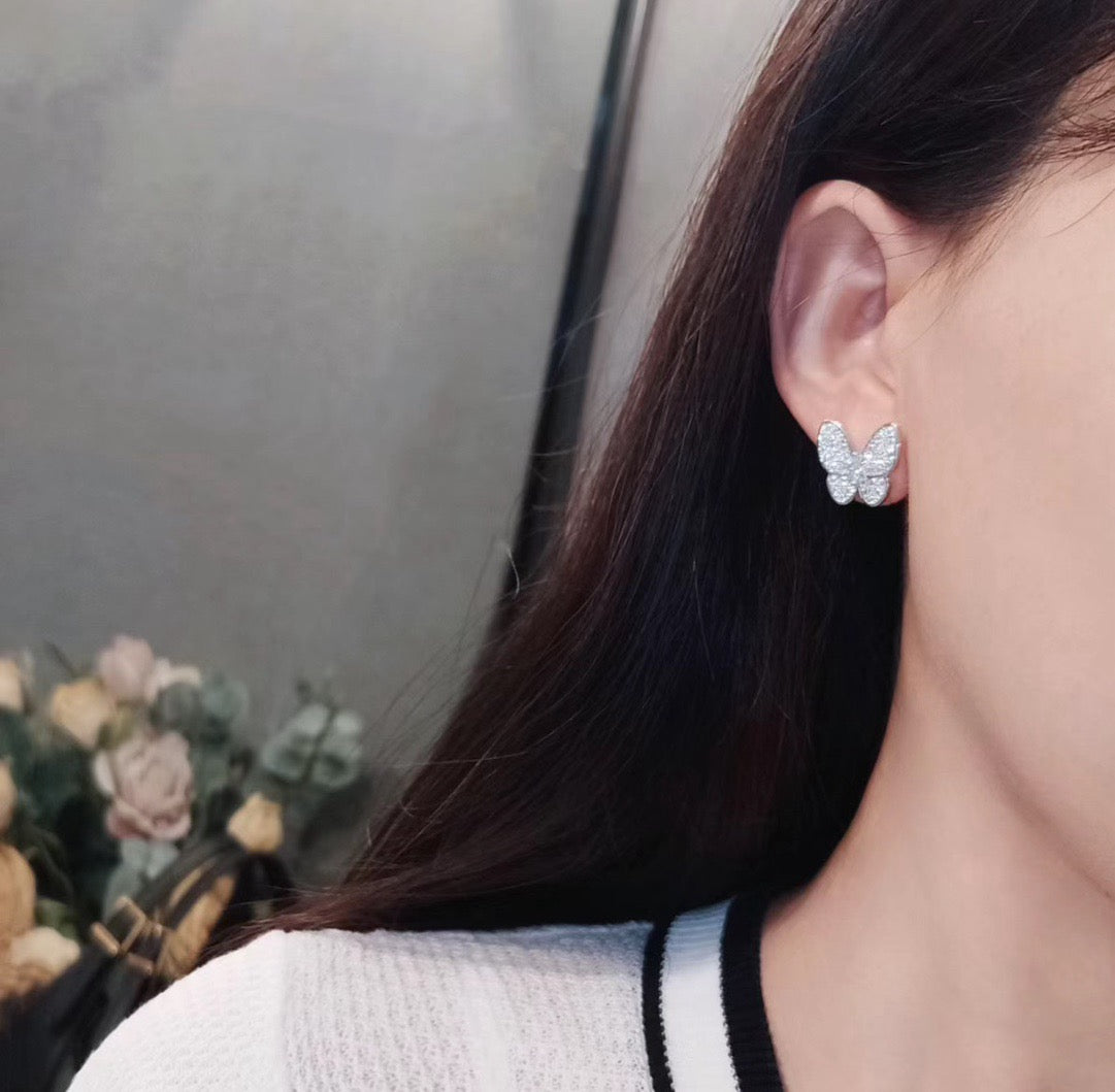 [vivabelle]BUTTERFLY ALL DIAMOND EARRINGS
