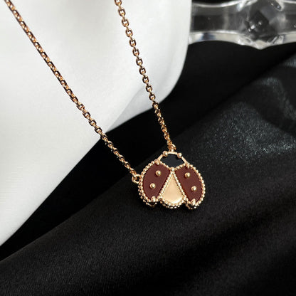 [vivabelle]LUCKY  CARNELIANS LADYBUG NECKLACE