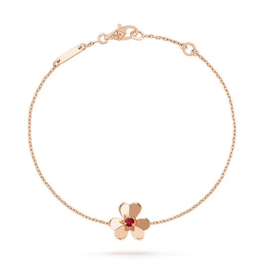 [vivabelle]FRIVOLE GOLD FLOWER PINK MALACHITE BRACELET
