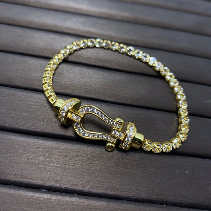 [vivabelle]FORCE  HORSESHOE  DIAMOND TENNIS BRACELET