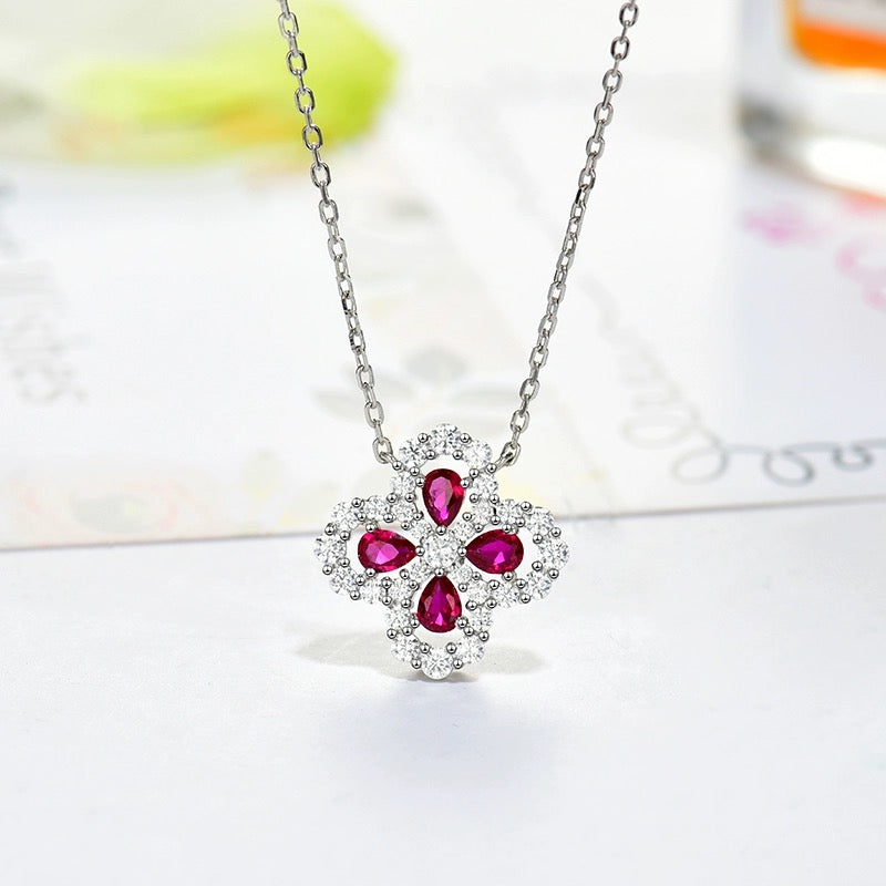 [vivabelle]LOOP NECKLACE FULL MOTIF DIAMOND 16MM MULTIPLE COLORS