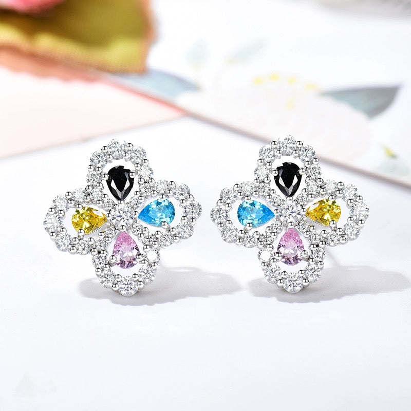 [vivabelle]LOOP EARRINGS FULL MOTIF DIAMOND 16MM