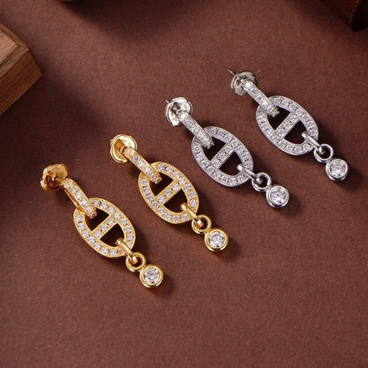[vivabelle]HM CHAINE DIAMOND EARRINGS