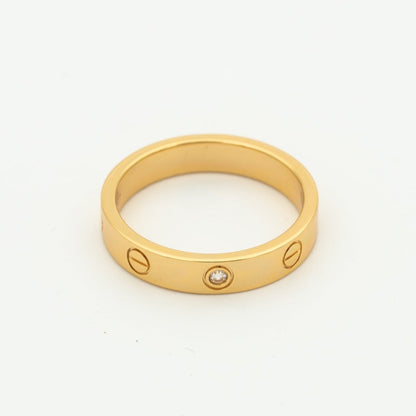 [vivabelle]LOVE RING 4MM 1 DIAMOND PINK GOLD