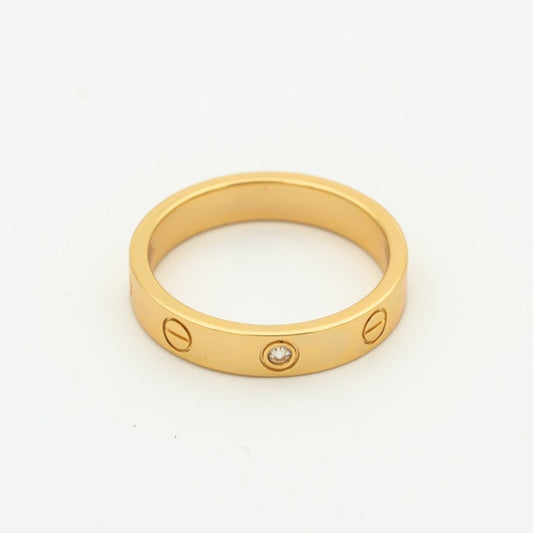 [vivabelle]LOVE RING 4MM 1 DIAMOND PINK GOLD