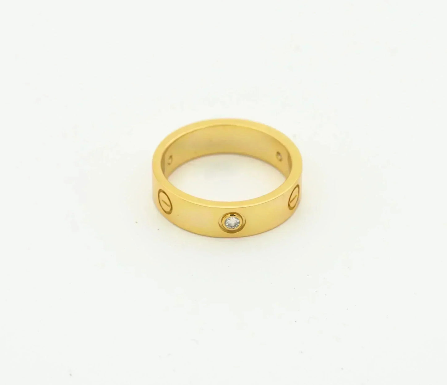 [vivabelle]LOVE RING 4MM 1 DIAMOND GOLD