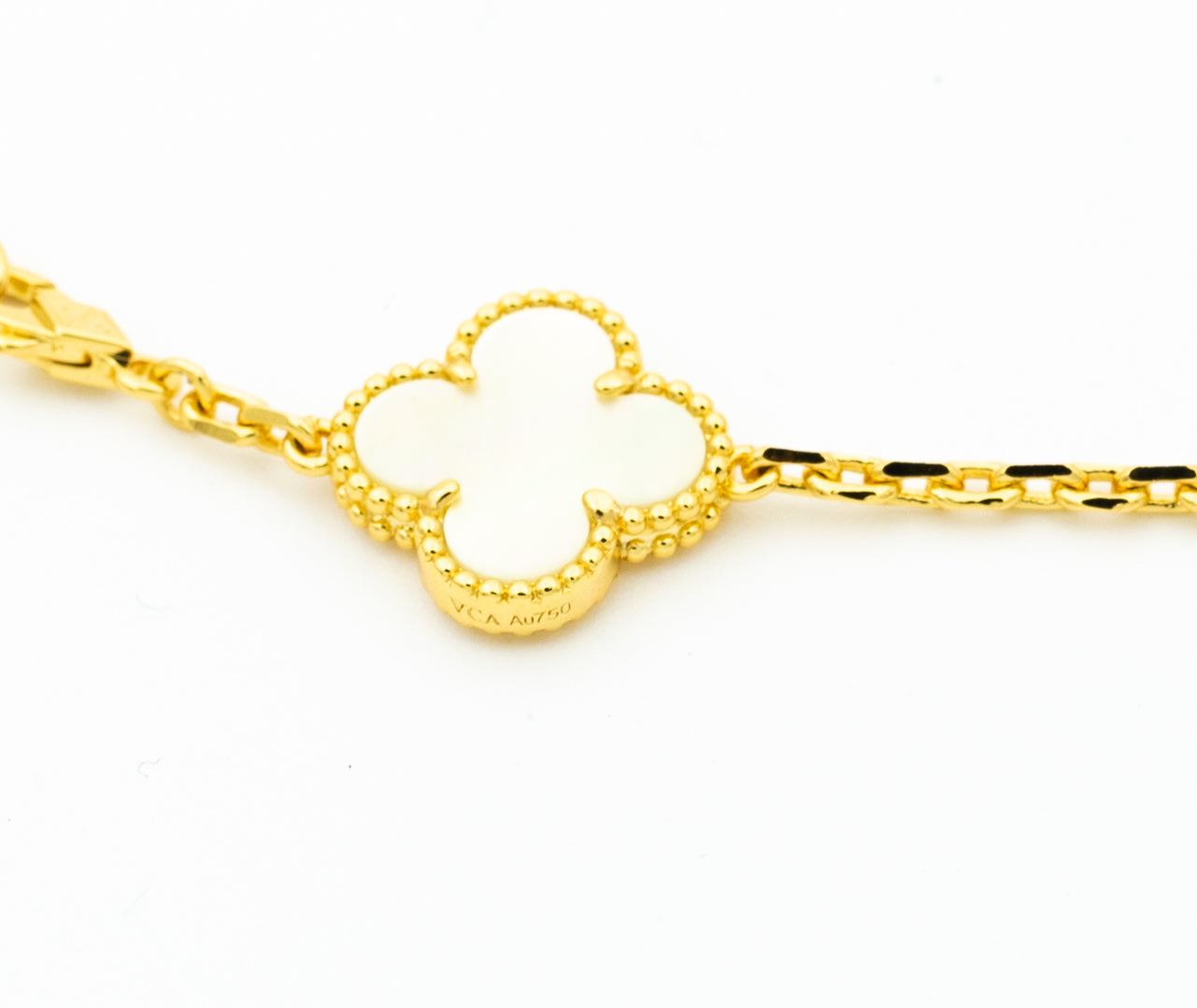 [vivabelle]CLOVER BRACELET 5 MOTIFS ONYX MOP