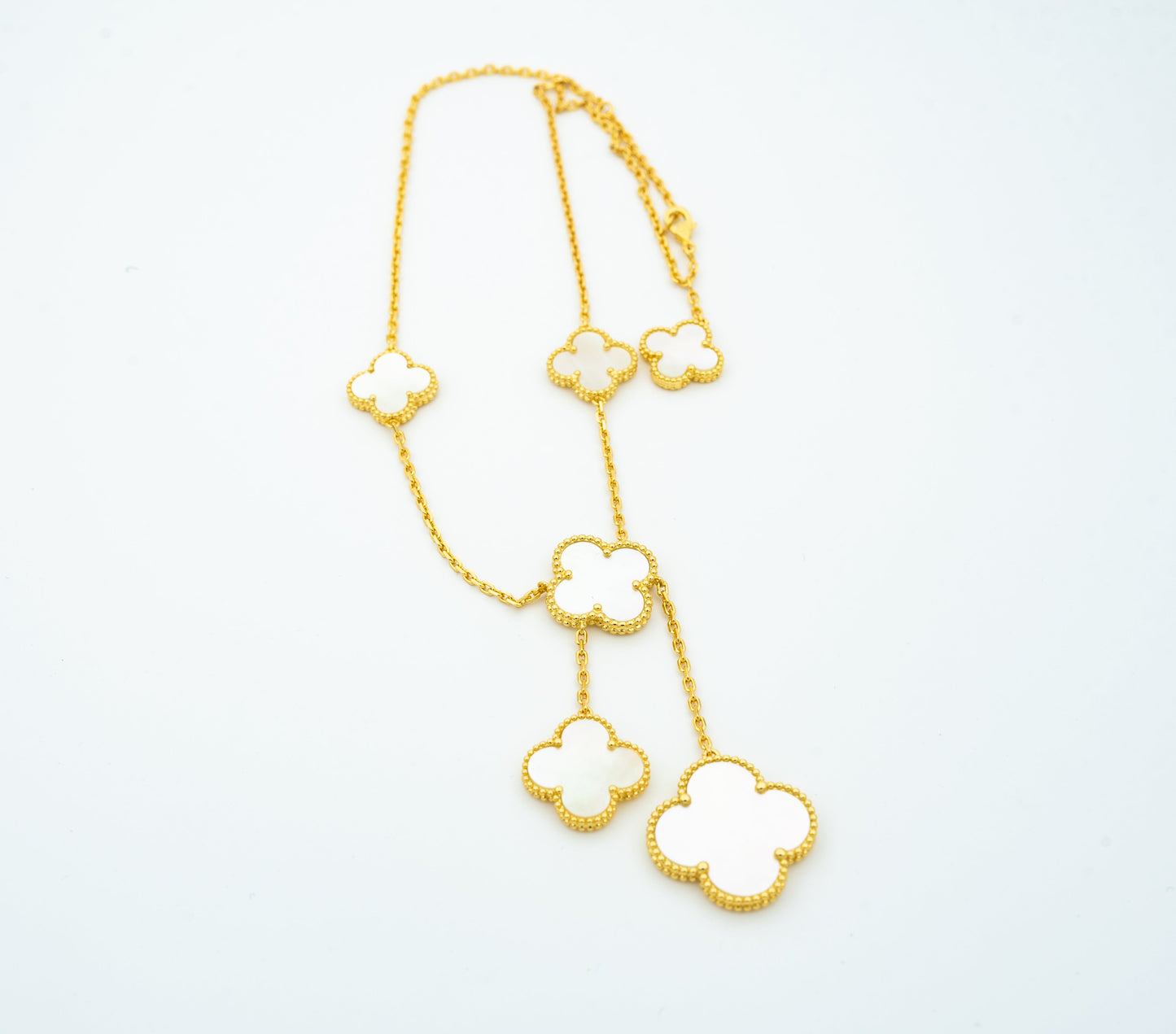 [vivabelle]CLOVER MOTHER OF PEARL NECKLACE 6 MOTIF