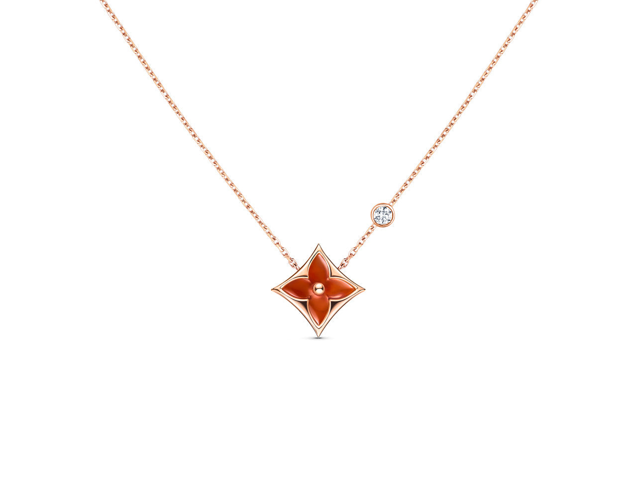 [vivabelle]STAR NECKLACE PINK GOLD 1 DIAMOND