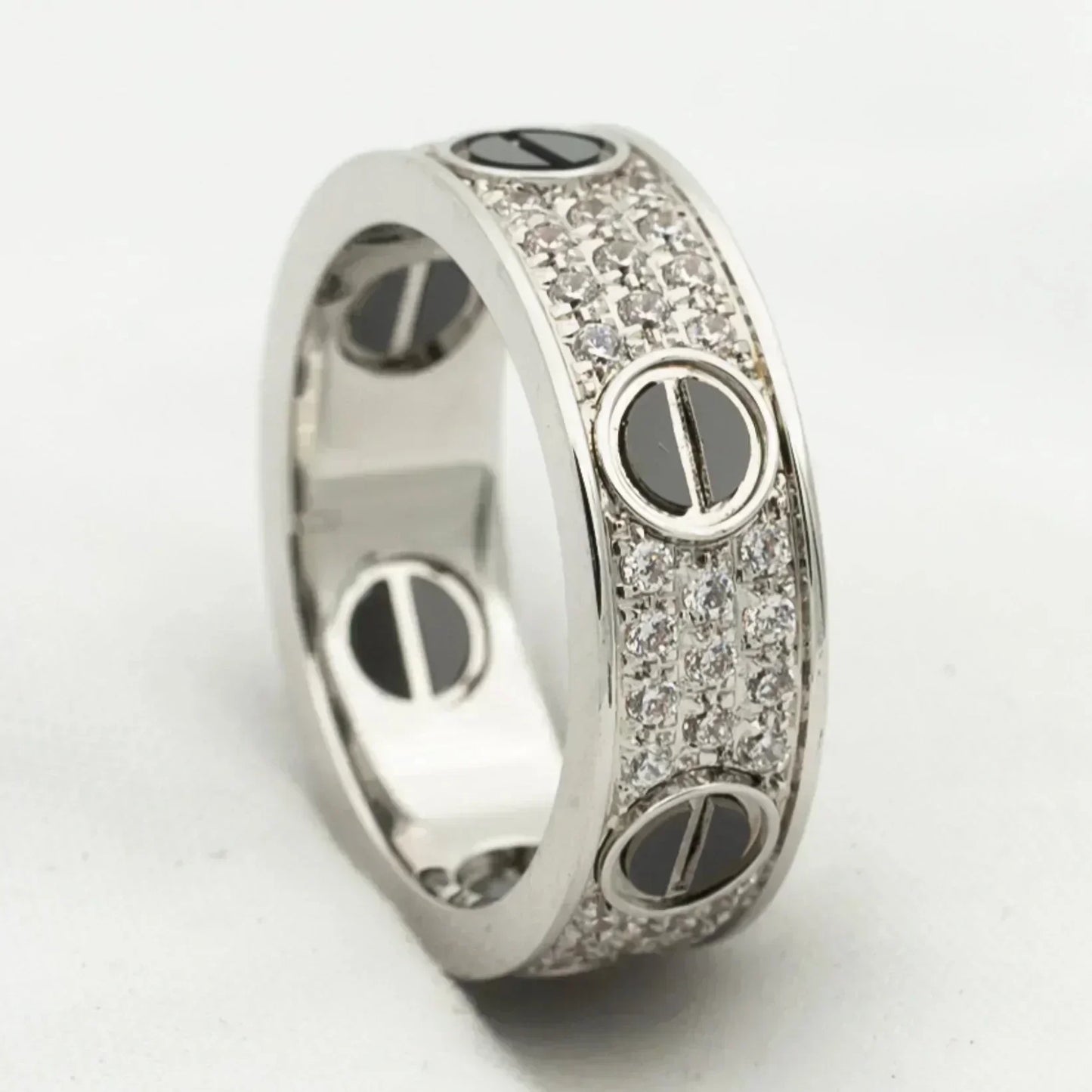 [vivabelle]LOVE RING 5.5MM DIAMONDS PAVED CERAMIC