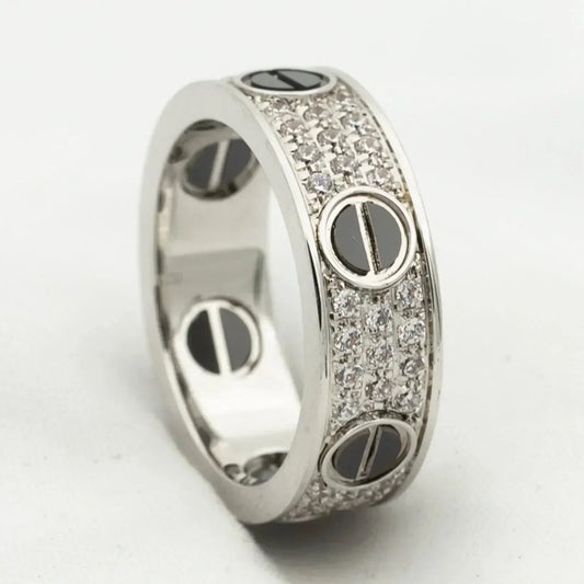 [vivabelle]LOVE RING 5.5MM DIAMONDS PAVED CERAMIC