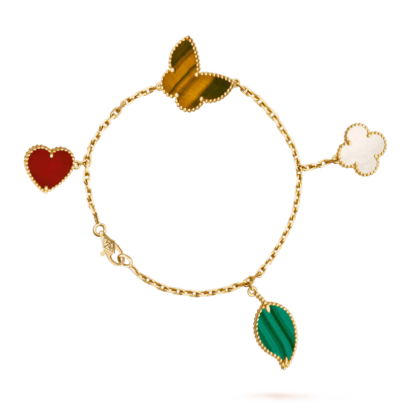 [vivabelle]LUCKY SPRING 5 MOTIF GOLD BRACELET