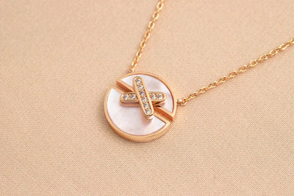 [vivabelle]JEUX DE ROSE GOLD DIAMOND NECKLACE