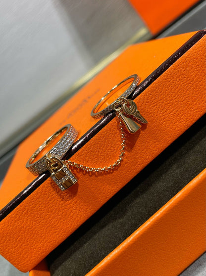 [vivabelle]HM KELLY CLOCHETTE DOUBLE RING IN  WITH DIAMONDS