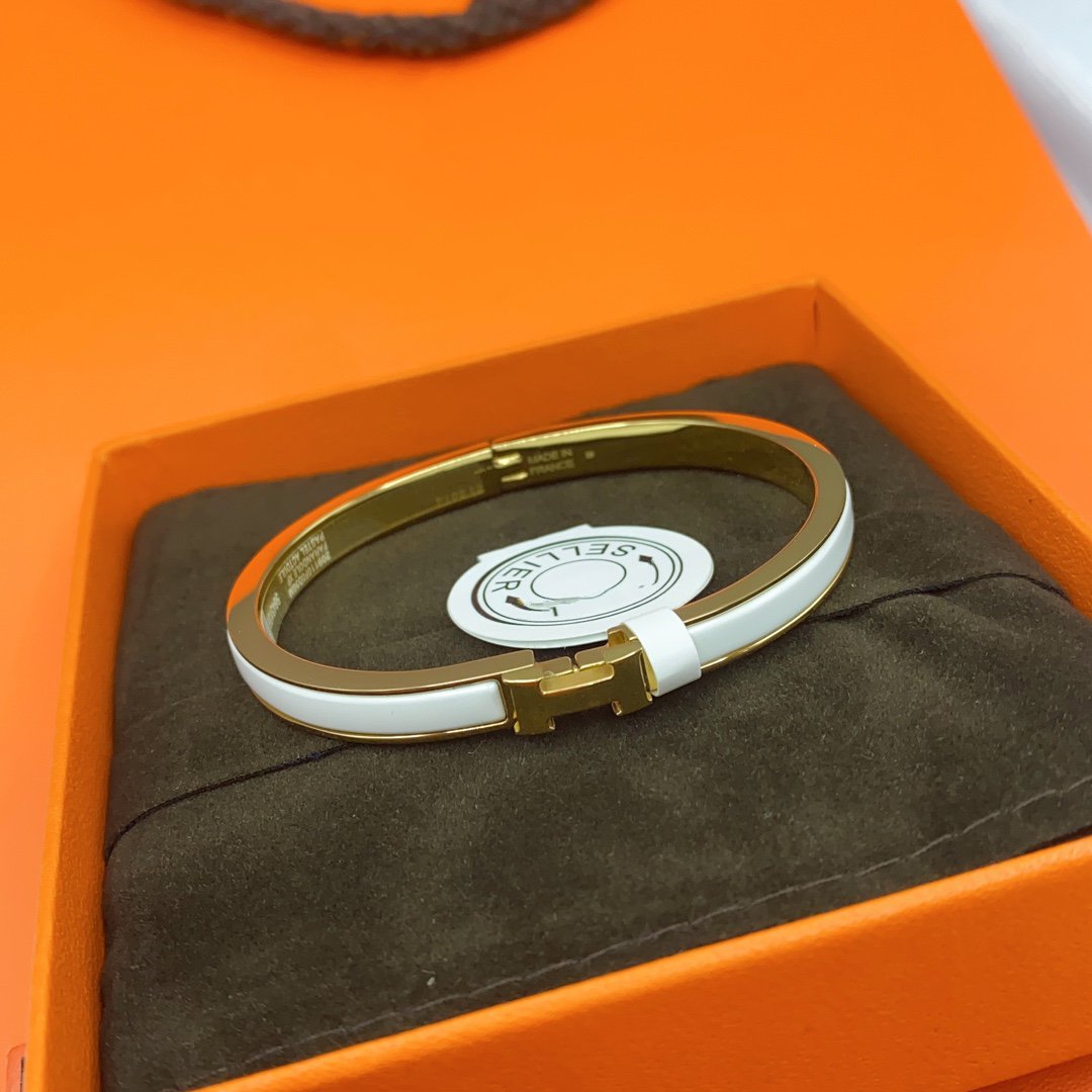 [vivabelle]CLASSIC HM CLIC WHITE 8MM ENAMEL BRACELET