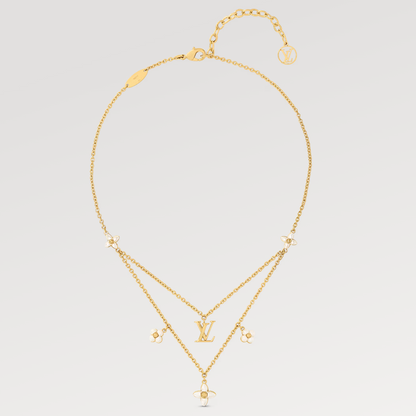 [vivabelle]FLOWERGRAM GOLD MOP DOUBLE ROW NECKLACE
