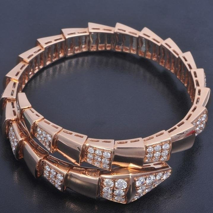 [vivabelle]SERPENTI WIDE BRACELET PINK GOLD DIAMOND