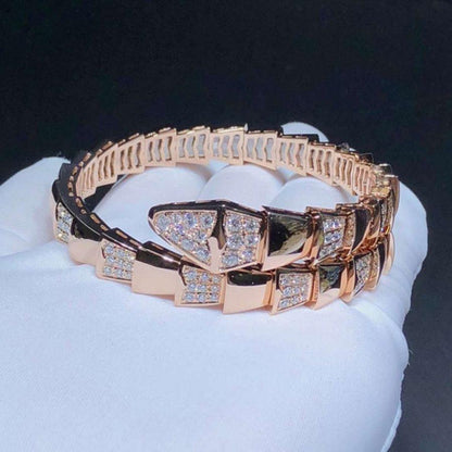 [vivabelle]SERPENTI WIDE BRACELET PINK GOLD DIAMOND