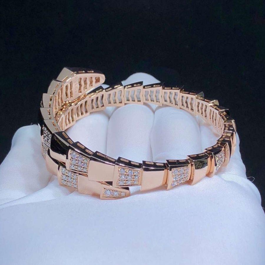 [vivabelle]SERPENTI WIDE BRACELET PINK GOLD DIAMOND