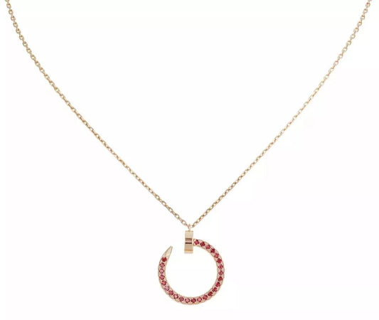 [vivabelle]JUSTE NECKLACE GOLD RED DIAMONDS