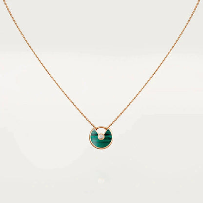 [vivabelle]AMULETTE ROSE GOLD MALACHITE NECKLACE