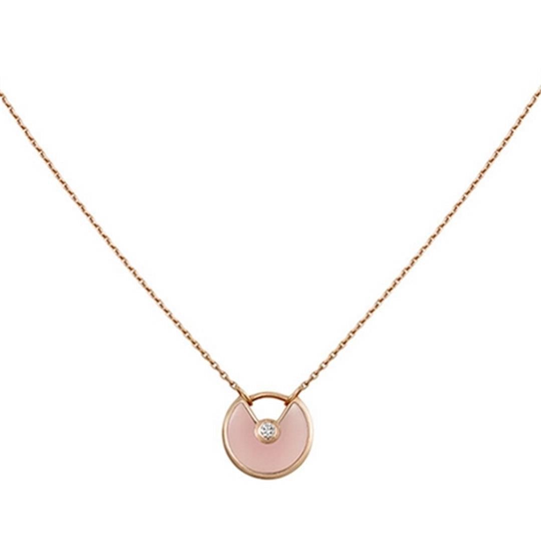 [vivabelle]AMULETTE ROSE GOLD PINK MOP NECKLACE