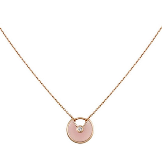 [vivabelle]AMULETTE ROSE GOLD PINK MOP NECKLACE