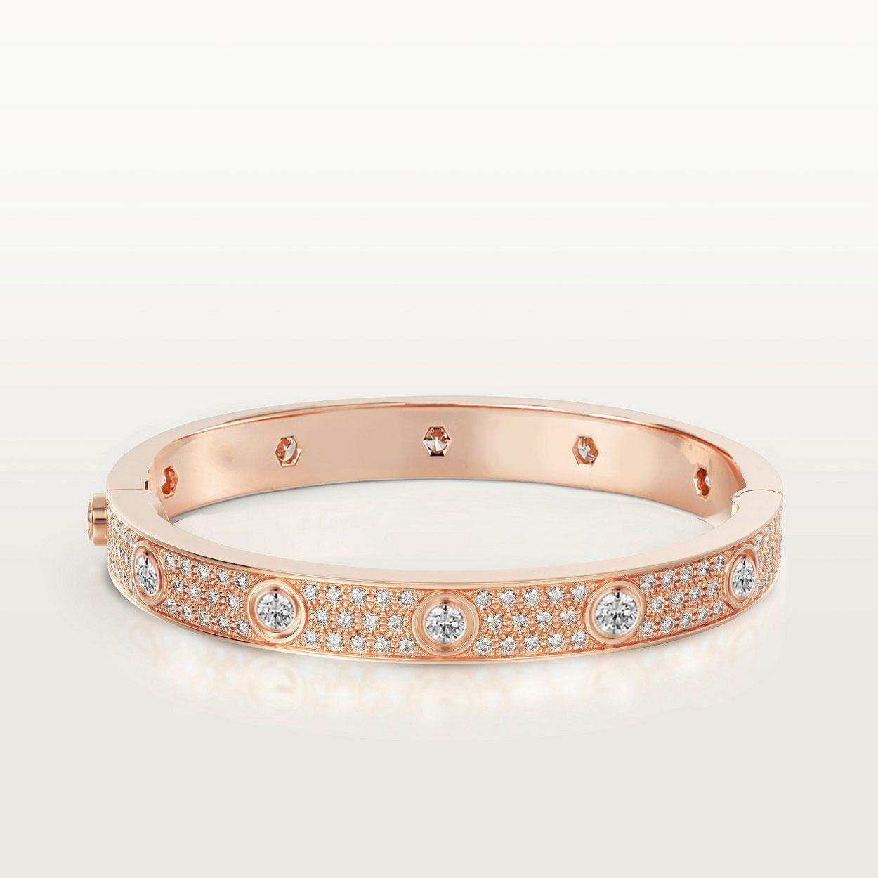 [vivabelle]LOVE BRACELET 6.1MM DIAMOND-PAVED 10 BIG DIAMONDS