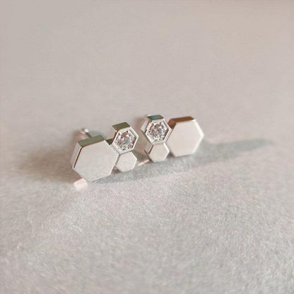 [vivabelle]BEE LOVE SILVER DIAMOND EARRINGS