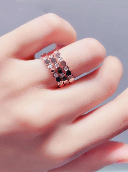 [vivabelle]BEE LOVE RING PINK GOLD DIAMOND