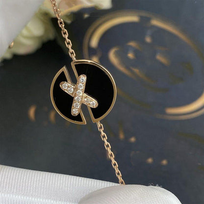 [vivabelle]JEUX DE BRACELET ONYX PINK GOLD DIAMOND