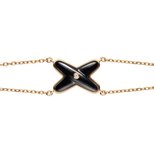 [vivabelle]JEUX BRACELET ONYX PINK GOLD 1 DIAMOND