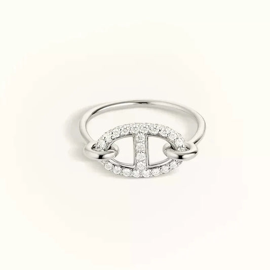 [vivabelle]RONDE SMALL SILVER DIAMOND RING