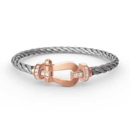 [vivabelle]FORCE LARGE HORSESHOE HALF DIAMOND BRACELET ROSE GOLD